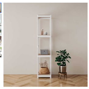 [디디지메이트] 스피드랙 틈새수납장 (가로400x깊이600x높이1800mm) 무볼트 조립식 철제 선반 앵글 펜트리 렉 베란다, 가로400x깊이600x높이1800mm(화이트)x2단, 1개