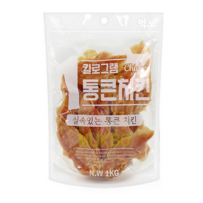 먹보 통큰 대용량 치킨 안심 스테이크 강아지 대용량 간식, 2개, 1kg, 안심스테이크