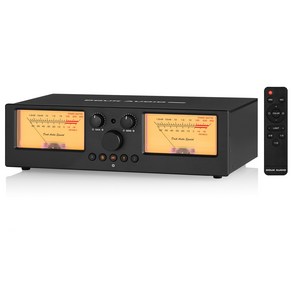 Douk Audio VU3 PRO 앰프/스피커 셀렉터 VU 미터 2-IN-2-OUT 스위치 박스, 노란색