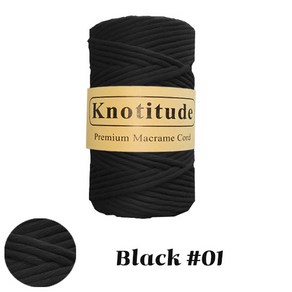 노티튜드 순면 컬러 푼사 4mm 마크라메실 90야드, 30 BLACK, 1개