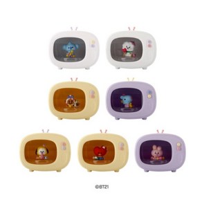 로이체 BT21 베이비 휴대용 TV 모형 LED 무드등 미니 젤리캔디 가습기, BT21-RHM-3E-CK(쿠키)