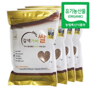 지구마을 유기농 야생 갈색 가바쌀 가바현미 1kg, 4개