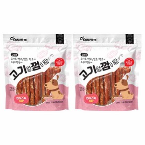 고기랑껌이랑 대용량간식 강아지스틱껌 50p, 2개, 연어스틱 50p, 500g