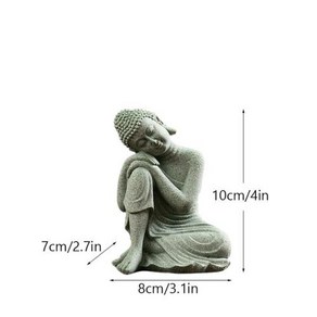 북유럽 녹색 사암 불상 인도 선 인형 홈 거실 데스크탑 인테리어 공예 풍수 조각 아이템