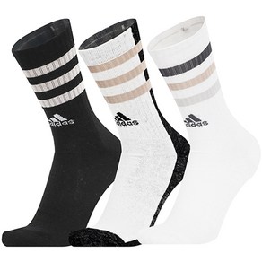 아디다스 Bold 3-Stipes Cushioned Cew Socks 3 Pais 운동 헬스 러닝 캐주얼 양말