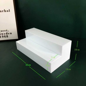 계단형 진열대 판매대 디스플레이 전시대 가판대 진열장, 1개, 소형 화이트 2단