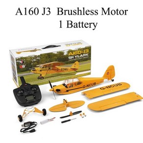 RC 비행기 Wltoys A160 J3 RTF 2.4G 브러시리스 3D 6G 리모컨 비행 준비, 1개, 1) Bushless vesion