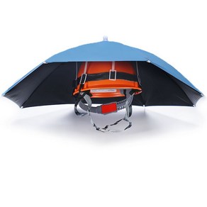 안전모우산 장마대비 그늘막 작업 햇빛가리개 차양 헬멧파라솔, 블루_폭 70cm, 1개