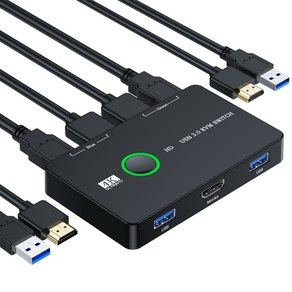 KVM 스위치 4KDISPLAY HDMI2.0 호환 어댑터 프로젝터 프린터 Shae USB3.0, 1개