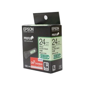 [EPSON] SY24YD-LX 라벨테이프 바탕(야광)/글씨(검정) 24mm