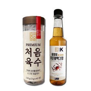 홍영의어간장 처음육수120g/40정+붉은대게백간장500ml 더동쪽바다가는길 만능 맛간장 코인 동전 한알 육수, 1개, 500ml