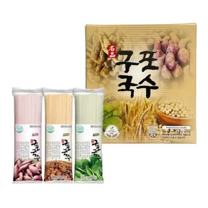 구포국수 3종 1세트 소면 둥글레 시금치 콩 자색고구마 국수면, 315g