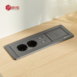 인채널 무선충전 USB 회전콘센트 빌트인 2구 BID-202MW 책상매립 씽크대 매입콘센트 LED, C_무선충전 회전콘센트/다크그레이_BID-202MWDG, 1개