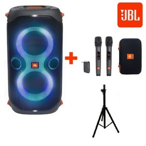 JBL PARTYBOX110 제이비엘 블루투스 스피커 파티박스110+AS3 무선마이크+스피커스탠드 세트 무선 파우치 포함