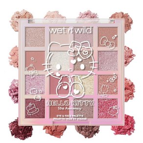 Wet n wild 헬로 키티 아이 & 페이스 팔레트 대담하고 풍부한 색소 팔레트 2개 다기능 조립 및 혼합 가능한 포뮬러 동물 실험 없음 비건 - Be Kind, Wet n wild 헬로 키티 아이 & 페이스 팔레트,, 1개, Big Smile