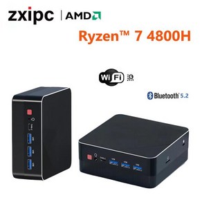 미니 PC 게임용 컴퓨터 AMD Ryzen7 5700U 4800H 포켓 듀얼 HD-MI LAN WIFI6 BT5.2 프로 NUC 사무실 책상, 없음, 없음, 3) WiFi 6 NO RAM NO SSD  AMD R, 6) WiFi 6 NO RAM NO SSD-AMD Ry