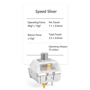 Kailh 스피드 스위치 Mx 기계식 게이밍 키보드용 촉각 선형 클릭키 스위치 실버 구리 핑크 두꺼운 금 3 핀, 없음, 1) Speed Slive  10 PCS, 1) Speed Slive  10 PCS
