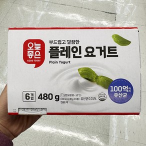 오늘좋은 부드럽고 깔끔한 플레인 요거드 80g x 6개입 x 2개 아이스박스포장, 12개