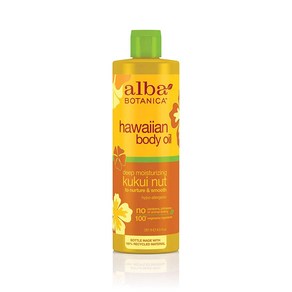 Alba Botanica 하와이안 바디 오일 딥 모이스처라이징 쿠쿠이 너트, 251ml, 1개