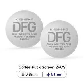 에스프레소 퍽 스크린 커피 필터 재사용 가능 거치대 51mm 53.5mm 58.5mm 0.8mm 51mm 54mm 58mm 포타필터 바리스타 액세서리, 3) 2pcs 51mm, 1개