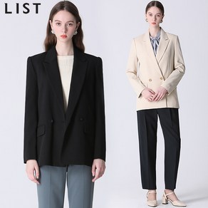 [리스트(LIST)] 피크드 라펠 더블 재킷 (택가격248000원)