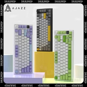 매크로 게임용 노브 키보드 키패드 AJAZZ AK820 프로 기계식 TFT 스크린 다기능 3 가지 모드 핫 스왑 RGB 개스킷 사무실 맥, 없음, 없음, 1)Wied Blue Light A