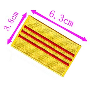자수패치 남베트남 국기 자수 패치 폭 6 3cm 하이 퀄리티 다리미 뒷면 바느질 수공예 아플리케 1