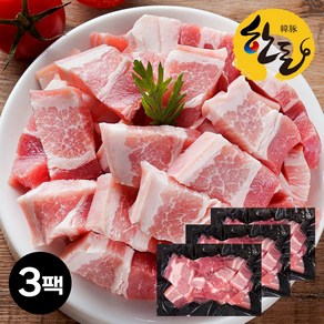 [신선 한돈] 찌개용 삼겹살 600g 국내산 냉장육, 200g, 3개