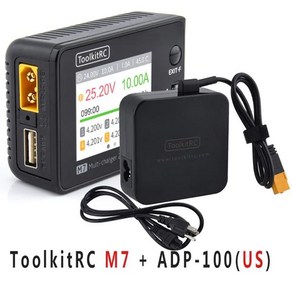 ToolkitRC M7 DC 밸런스 충전기 방전기 1 6S Lipo LiHV LiFe Lion RC 배터리 ADP100 어댑터 포함 200W 10A, 04 M7 ADP-100 EU Plug, 05 M7 ADP-100 US Plug