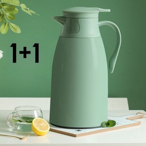 1+1 보온주전자 24시간 1.9L 대용량보보온물병 보온주전자 베이지 민트그린 SH-7392B, 2개