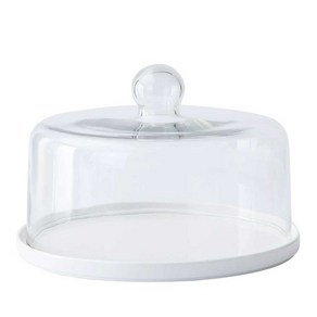 커버 유리 케이크 디스플레이 돔케이스 트레이 뚜껑 디저트, 10인치 24.5cm 접시, 1개