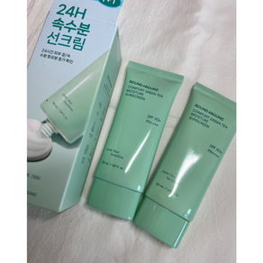 [정품]라운드어라운드 컴포트 그린티 수분 선크림 50ml+50ml 더블기획 라운드어라운드컴포트그린티수분선크림 수분선크림 라운드어라운드선크림 라운드어라운드그린티시카수분선크림 oun, 1세트, 50ml