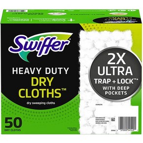 [미국직구] 스위퍼 헤비 듀티 드라이 바닥 청소포 리필 50ct Swiffe Sweepe Heavy Duty Dy Sweeping Cloth Refills, 50개