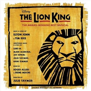 (당일발송) 라이온킹 : 오리지널 브로드웨이 캐스트 (2LP 골드&블랙 스플레터 컬러반 The Lion King (Oiginal Boadway Cast)), 라이온킹 2LP 스플레터 컬러반