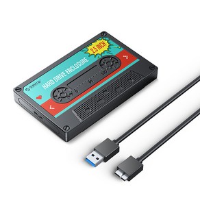 오리코 2.5인치 SSD HDD 외장 하드 케이스 USB3.0 2580U3-V1, 블랙, 1개