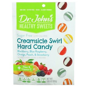 닥터존스 헬시 하드 캔디 슈가 프리 109g D. Johns Healthy Ceamsicle Swil Had Candy Fibe, 1개