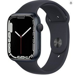 Apple 애플워치 7, 45mm, GPS, 알루미늄, 미드나이트 / 미드나이트 스포츠 밴드