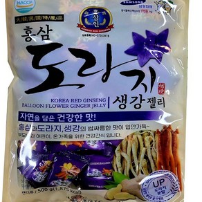 국산 홍삼 도라지생강젤리 500g 어르신선물 건강간식, 1개