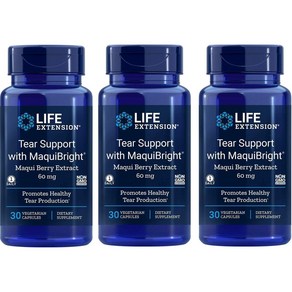 라이프익스텐션 티어서포트 마키베리추출물 60mg 델피디닌 30베지캡슐, 3개, 30정