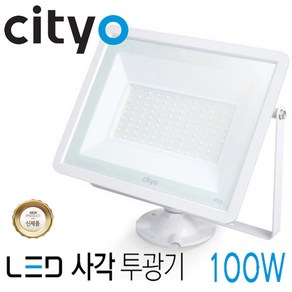 cityo 씨티오 LED 사각투광기 100W형 노출형 방수IP65 야외조명 간판조명 백색바디 주광색 캠핑 노점, 흑색바디/3000K 전구색 노랑빛, 50W, 1개