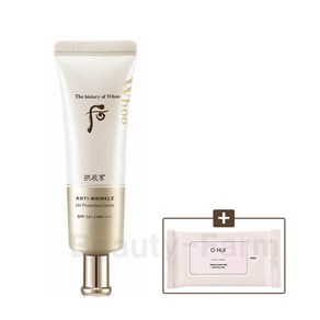 더후 공진향 진해윤 링클 선 50ml (SPF50+/PA++++) 기획세트 +오휘 미라클 모이스처 클렌징 시트 1매 (5장 내장) / 탄력과 주름 개선 /고기능 안티에이징 선