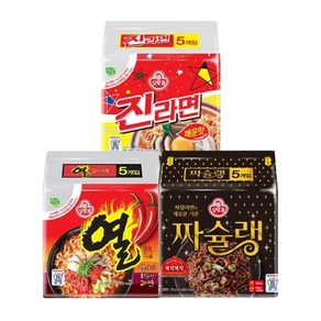 오뚜기 진라면 5입 + 열라면 짜슐랭, 1개