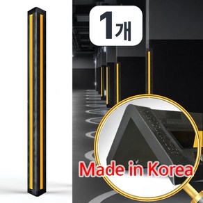 SJ 피스식 주차장 고무 코너 보호대, 일자 노랑반사지, 1개