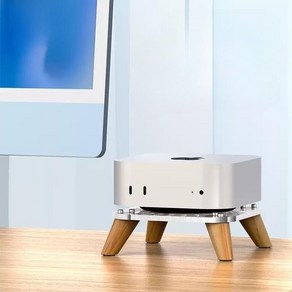 맥미니 Mac Mini M4 스탠드 거치대 호환 브래킷, 1개, 우드브래킷