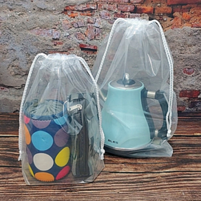 소담포장 PE투명 양줄끈 복주머니(화이트끈)[100매], 25*30(밑면5CM)