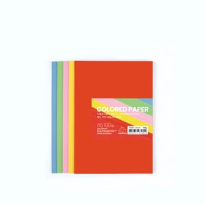 PapePhant 도톰한 5컬러 색지(5 COLORED PAPER) 레드 버전, 120g A5 100매