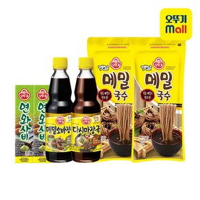 오뚜기 메밀소바장국 360ml 1개+다시마장국 360ml 1개+옛날국수 메밀국수 400g 2개+연와사비 35g 2개, 1개