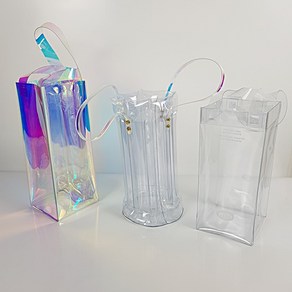 ﻿와인 칠링백 휴대용 아이스백 PVC투명 칠러백 쿨러백 PVC 와인백, 사각투명칠링백
