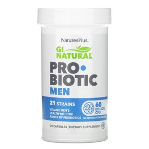 NatuesPlus Pobiotic Men 네이처스플러스 남성 프로바이오틱스 600억 CFU 유산균 식이섬유 30정, 1개