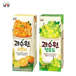 남양 과수원 190ml x 48팩(2box) 4종 택1/단품/혼합/무료배송, 과수원 오렌지24팩+청포도24팩, 혼합